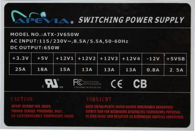 Alt view image 5 of 7 - APEVIA JAVA ATX-JV650W 650 W ATX12V / EPS12V SLI Ready CrossFire Ready Power Supply