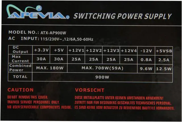 Alt view image 5 of 7 - APEVIA ATX-AP900W 900 W ATX12V / EPS12V SLI Ready CrossFire Ready Power Supply