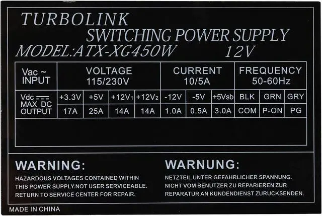 Alt view image 7 of 7 - APEVIA ATX-XG450W 450 W ATX12V No Power Supply