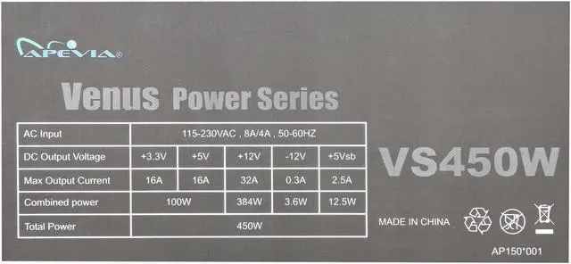 Alt view image 6 of 7 - APEVIA ATX-VS450W 450 W ATX12V Power Supply