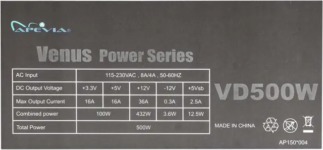 Alt view image 5 of 7 - APEVIA ATX-VD500W 500 W ATX12V Power Supply