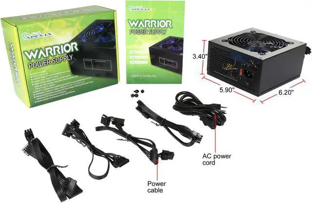 Alt view image 7 of 7 - APEVIA ATX-WR750W 750 W ATX12V v2.3 SLI CrossFire Active PFC Power Supply