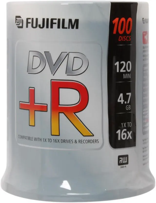 Main image of FUJIFILM 4.7GB 16X DVD+R 100 Packs Spindle Disc Model 25303100