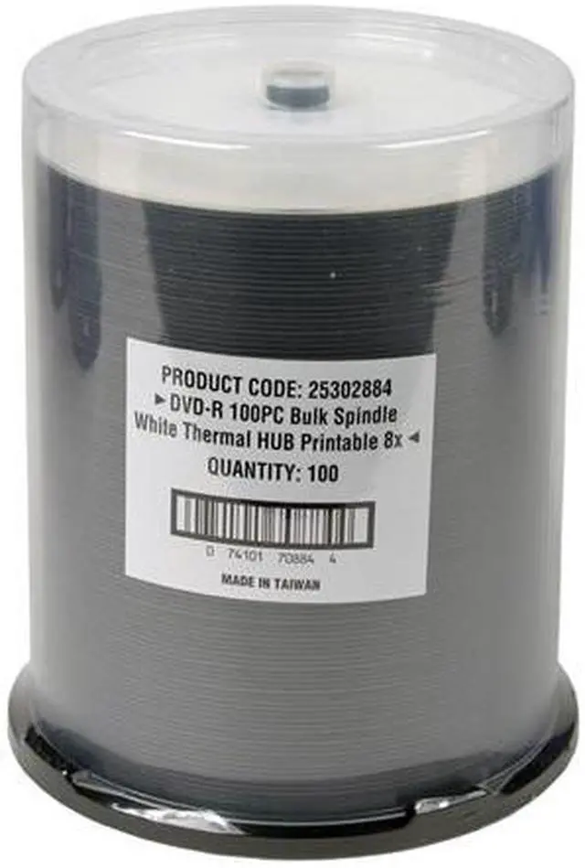 Main image of FUJIFILM White Thermal Printable 4.7GB 8X DVD-R Printable 100 Packs Spindle Disc Model 25302884