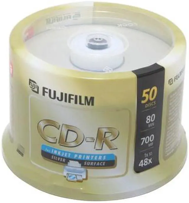Main image of FUJIFILM 700MB 48X CD-R Inkjet Printable 50 Packs Spindle Silver Surface Disc Model 25307101