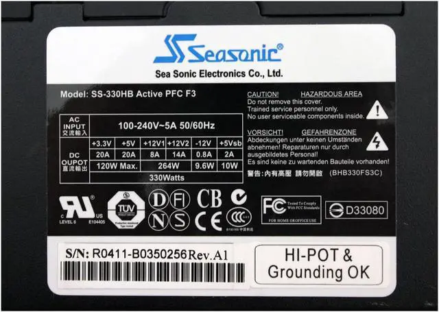 Alt view image 5 of 7 - SeaSonic S12-330 330 W ATX12V Active PFC Power Supply