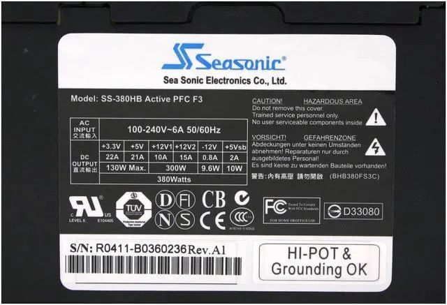 Alt view image 3 of 7 - SeaSonic S12-380 380 W ATX12V Active PFC Power Supply