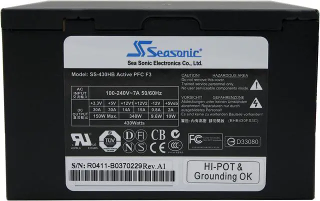 Alt view image 3 of 7 - SeaSonic S12-430 430 W ATX12V Active PFC Power Supply
