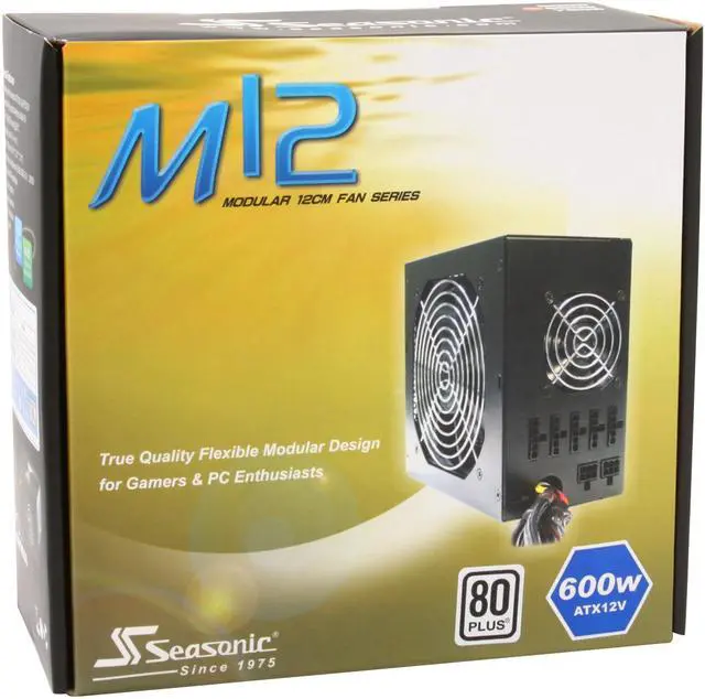Alt view image 12 of 12 - SeaSonic M12 SS-600HM 600W ATX12V V2.3 / EPS12V V2.91 SLI Certified CrossFire Ready 80 PLUS Certified Modular Active PFC Power Supply