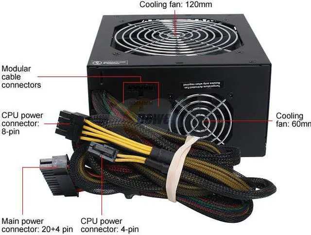 Alt view image 4 of 10 - SeaSonic OB-M12 SS-500HM 500 W ATX12V / EPS12V SLI Certified CrossFire Ready 80 PLUS Certified Modular Active PFC Power Supply -Open Box