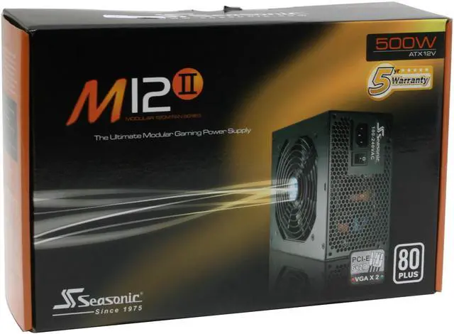 Alt view image 10 of 10 - SeaSonic M12II SS-500GM 500 W ATX12V 2.2 /EPS12V 2.91 SLI Ready CrossFire Ready 80 PLUS Certified Modular Active PFC Power Supply