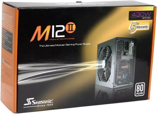 Alt view image 10 of 10 - SeaSonic M12II SS-430GM 430 W ATX12V 2.2 /EPS12V 2.91 SLI Ready CrossFire Ready 80 PLUS Certified Modular Active PFC Power Supply