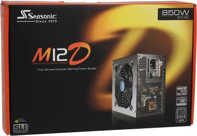 Alt view image 10 of 10 - SeaSonic M12D SS-850 850 W ATX12V V2.3/EPS12V V2.92 SLI Ready CrossFire Ready 80 PLUS SILVER Certified Modular Active PFC Power Supply