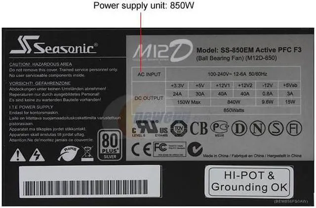 Alt view image 5 of 10 - SeaSonic M12D SS-850 850 W ATX12V V2.3/EPS12V V2.92 SLI Ready CrossFire Ready 80 PLUS SILVER Certified Modular Active PFC Power Supply