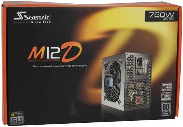 Alt view image 10 of 10 - SeaSonic M12D SS-750 750 W ATX12V V2.3/EPS12V V2.92 SLI Ready CrossFire Ready 80 PLUS SILVER Certified Modular Active PFC Power Supply