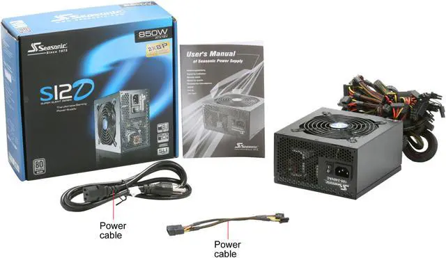 Alt view image 12 of 12 - SeaSonic S12D 850 Silver 850 W ATX12V V2.3/EPS 12V V2.91 80 PLUS SILVER Certified Active PFC Power Supply