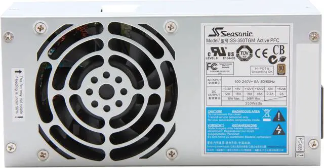 Alt view image 3 of 5 - SeaSonic SS-350TGM Bulk 350W TFX12V (v2.31) 80 PLUS GOLD Certified Full Modular Active PFC Power Supply - OEM