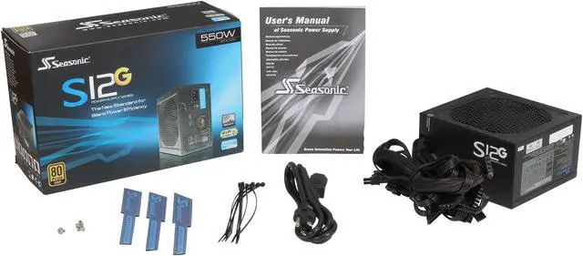 Alt view image 7 of 7 - SeaSonic S12G S12G-550 550 W ATX12V / EPS12V 80 PLUS GOLD Certified Active PFC Power Supply