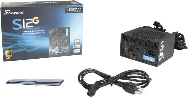 Alt view image 7 of 7 - SeaSonic S12G-450 450 W ATX12V / EPS12V 80 PLUS GOLD Certified Active PFC Power Supply, Intel Haswell Ready