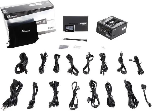 Alt view image 7 of 7 - Seasonic Flagship PRIME TITANIUM 850 SSR-850TD Active PFC 80 PLUS Titanium 850W ATX 12V 135mm Fluid Dynamic Bearing Fan Super Quiet Power Supply