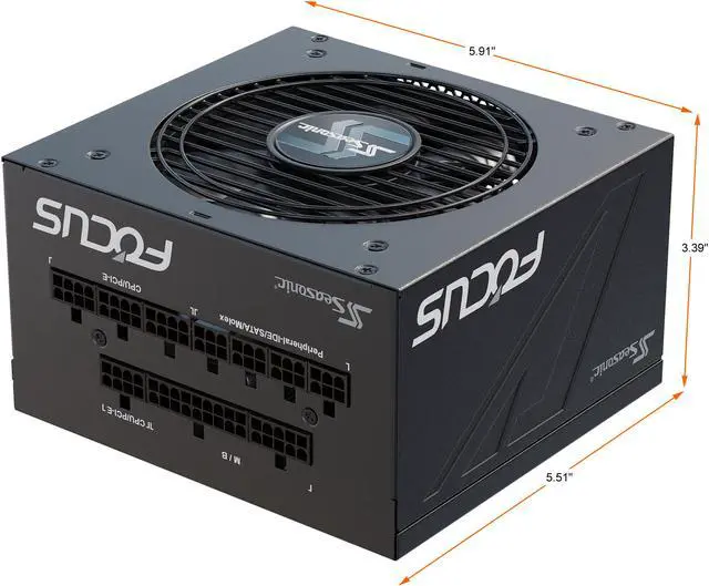 Alt view image 5 of 10 - Seasonic FOCUS GX-650, 650W 80+ Gold, Full-Modular, ATX Form Factor, Low Noise, Premium Japanese Capacitor, 10 Year Warranty, Nvidia RTX 30/40 Super, AMD GPU Compatible, Ref# SSR-650FX