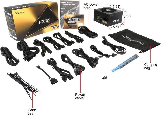 Alt view image 16 of 16 - Seasonic FOCUS GX-850, 850W 80+ Gold, Full-Modular, ATX Form Factor, Low Noise, Premium Japanese Capacitor, 10 Year Warranty, Nvidia RTX 30/40 Super, AMD GPU Compatible, Ref# SSR-850FX