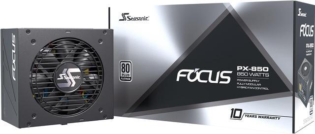 Seasonic FOCUS PX-850, 850W 80+ Platinum Full-Modular, Fan Control in  Fanless, Silent, and Cooling Mode, 10 Year Warranty, Perfect Power Supply  for Gaming and Various Application, SSR-850PX. 