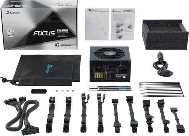 Alt view image 9 of 10 - Seasonic FOCUS PX-550, 550W 80+ Platinum Full-Modular, Fan Control in Fanless, Silent, and Cooling Mode, 10 Year Warranty, Perfect Power Supply for Gaming and Various Application, SSR-550PX.