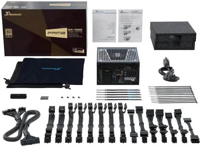 Alt view image 6 of 7 - Seasonic PRIME GX-1000, 1000W 80+ Gold, Full-Modular, ATX Form Factor, Low Noise, Premium Japanese Capacitor, 12 Year Warranty, Nvidia RTX 30/40 Super, AMD GPU Compatible, Ref# SSR-1000GD