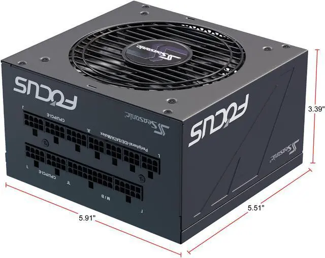 Alt view image 9 of 10 - Seasonic FOCUS GX-1000, 1000W 80+ Gold, Full-Modular, ATX Form Factor, Low Noise, Premium Japanese Capacitor, 10 Year Warranty, Nvidia RTX 30/40 Super, AMD GPU Compatible, Ref# SSR-1000FX