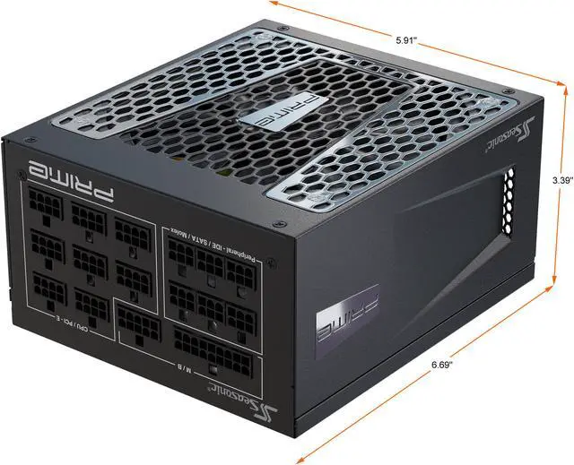 Alt view image 4 of 8 - Seasonic PRIME 1300W 80+ Platinum Power Supply, Full Modular, 135mm FDB Fan w/Hybrid Fan Control, ATX12V & EPS12V, Power On Self Tester, 12 yr Warranty, SSR-1300PD
