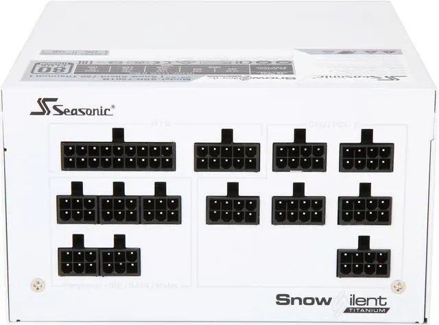 Alt view image 4 of 7 - Seasonic PRIME Snow Silent 750W 80+ Titanium Power Supply, Full Modular, 135mm FDB Fan w/Hybrid Fan Control, ATX12V & EPS12V, Power On Self Tester, 12 yr Warranty