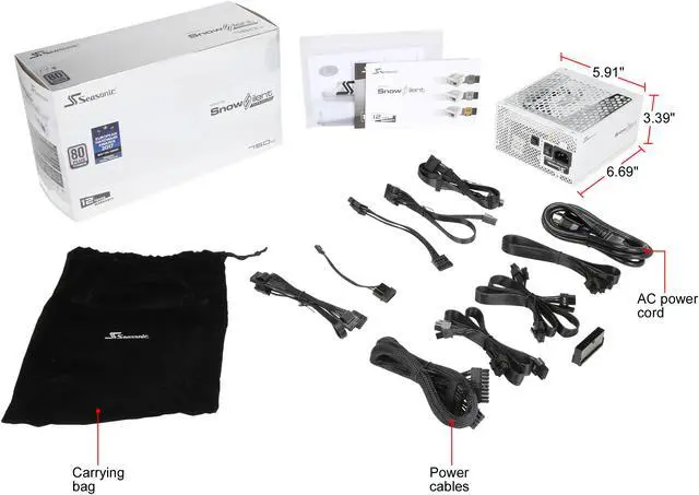 Alt view image 7 of 7 - Seasonic PRIME Snow Silent 750W 80+ Titanium Power Supply, Full Modular, 135mm FDB Fan w/Hybrid Fan Control, ATX12V & EPS12V, Power On Self Tester, 12 yr Warranty