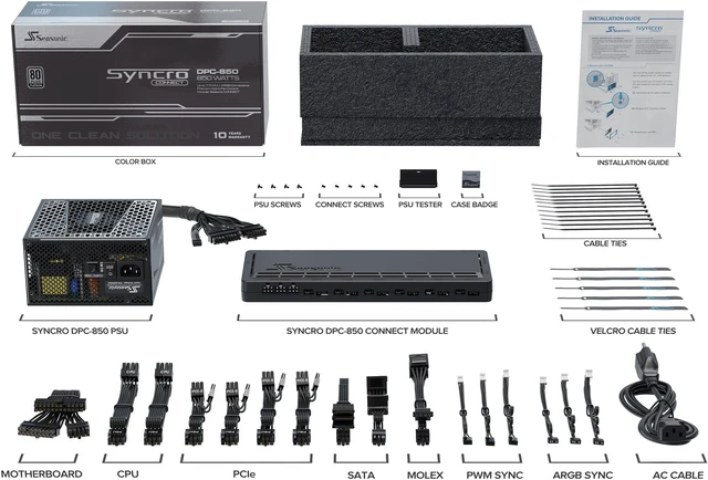 Seasonic SYNCRO DGC-650, 650W 80+ Gold Power Supply, CONNECT Module ...