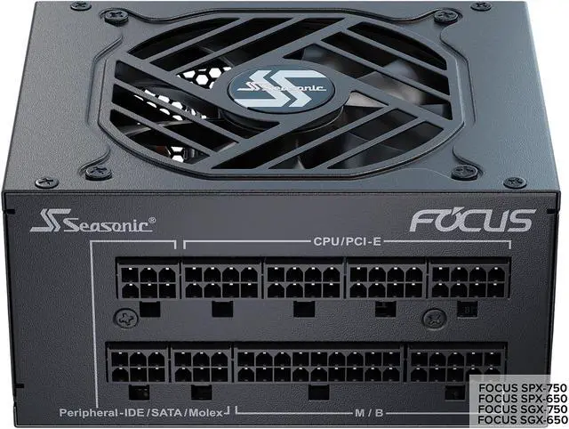 Alt view image 6 of 10 - Seasonic FOCUS SPX-750, 750W 80+ Platinum, Full-Modular, SFX Form Factor, Low Noise, Premium Japanese Capacitor, 10 Year Warranty, Nvidia RTX 30/40 Super, AMD GPU Compatible, Ref# SSR-750SPX