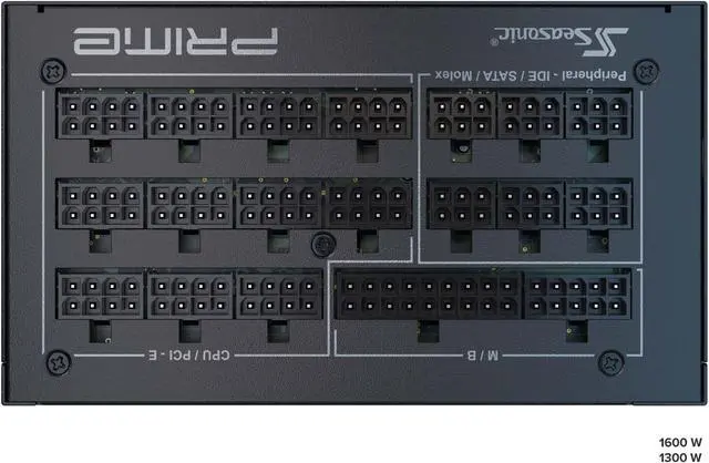 Alt view image 3 of 7 - Seasonic PRIME TX-1600, 1600W 80+ Titanium, ATX Form Factor, Full Modular, Low Noise, Premium Japanese Capacitor, 12 Year Warranty, Nvidia RTX 30/40 Super, AMD GPU Compatible, Ref# SSR-1600TR