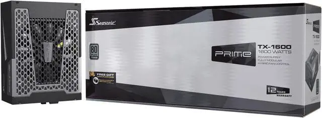 Alt view image 7 of 7 - Seasonic PRIME TX-1600, 1600W 80+ Titanium, ATX Form Factor, Full Modular, Low Noise, Premium Japanese Capacitor, 12 Year Warranty, Nvidia RTX 30/40 Super, AMD GPU Compatible, Ref# SSR-1600TR