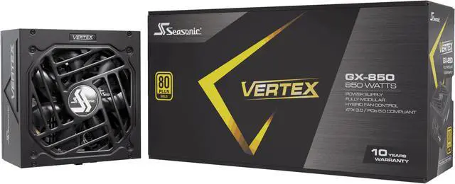 Alt view image 2 of 6 - Seasonic VERTEX GX-850, 850W 80+ Gold, ATX 3.0 & PCIe 5.0 Ready, Full-Modular, ATX Form Factor, Low Noise, Premium Japanese Capacitor, 12 Year Warranty, Nvidia RTX 40 Super/50 , AMD GPU Compatible