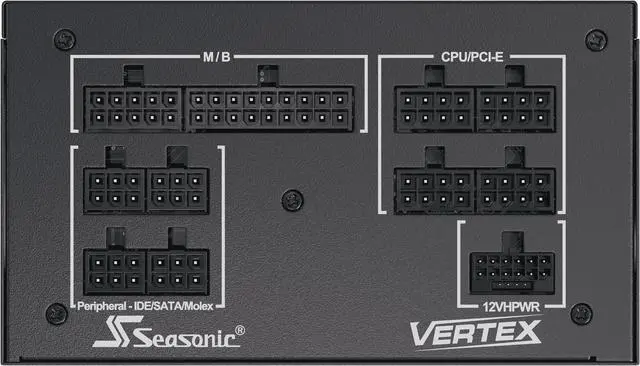 Alt view image 9 of 10 - Seasonic VERTEX GX-750, 750W 80+ Gold, ATX 3.0 & PCIe 5.0 Ready, Full-Modular, ATX Form Factor, Low Noise, Premium Japanese Capacitor, 12 Year Warranty, Nvidia RTX 30/40 Super, AMD GPU Compatible