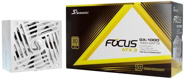 Alt view image 9 of 10 - SeaSonic FOCUS GX ATX 3 (2024) GX-1000 White 1000 W ATX 3.1 80 PLUS GOLD Certified Full Modular Power Supplies