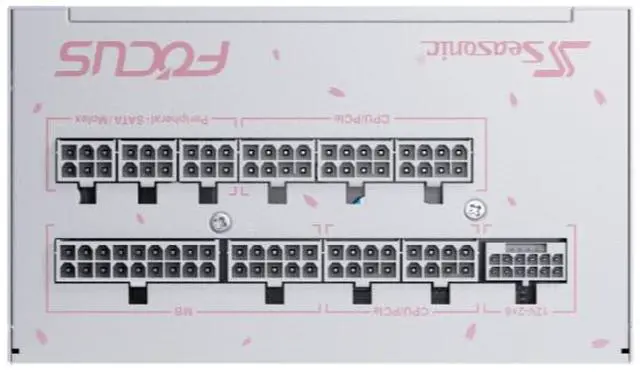 Alt view image 12 of 14 - Seasonic FOCUS GX-1000 ATX 3.1 SAKURA Limited Edition, 1000W, 80+ Gold Fully Modular Power Supply | PCIe 5.1 & Native 12V-2x6 | White & Pink Cables | 135mm FDB Fan | 10-Year Warranty