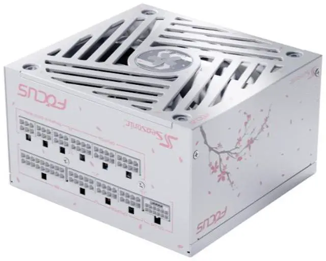 Alt view image 3 of 14 - Seasonic FOCUS GX-1000 ATX 3.1 SAKURA Limited Edition, 1000W, 80+ Gold Fully Modular Power Supply | PCIe 5.1 & Native 12V-2x6 | White & Pink Cables | 135mm FDB Fan | 10-Year Warranty