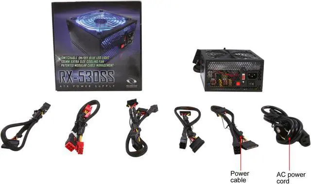 Alt view image 6 of 6 - RAIDMAX HYBRID 2 RX-530SS 530W ATX12V V2.2/ EPS12V SLI Ready CrossFire Ready Modular Power Supply, New Version with Build-in LED Fan On/Off Switch
