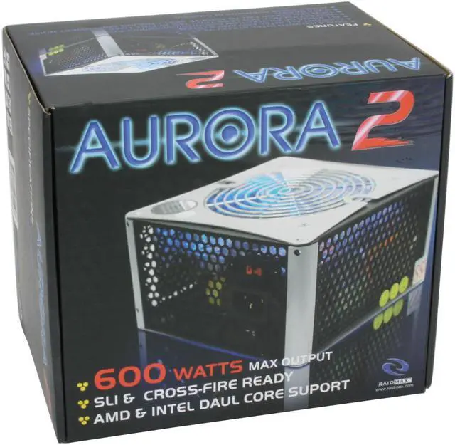 Alt view image 12 of 12 - RAIDMAX AURORA 2 RX-600F 600 W ATX12V V2.2 / EPS12V SLI Ready CrossFire Ready LED Power Supply