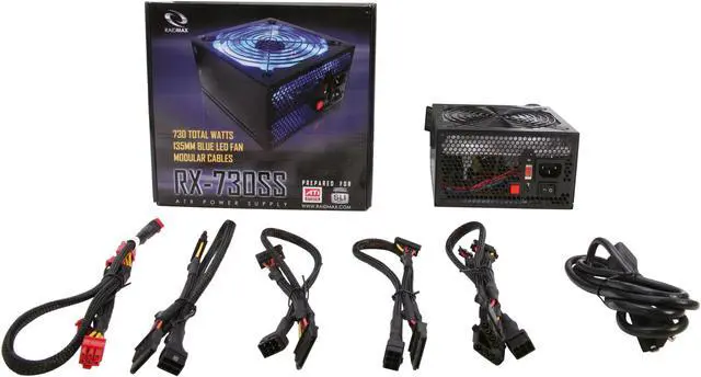 Alt view image 8 of 7 - RAIDMAX HYBRID 2 RX-730SS 730W ATX12V V2.2/ EPS12V SLI Ready CrossFire Ready Modular Power Supply, New Version with Build-in LED Fan On/Off Switch