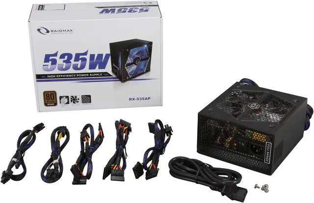 Alt view image 6 of 6 - RAIDMAX RX-535AP 535 W ATX 12V v2.3/EPS 12V SLI Ready CrossFire Ready 80 PLUS BRONZE Certified Modular Power Supply