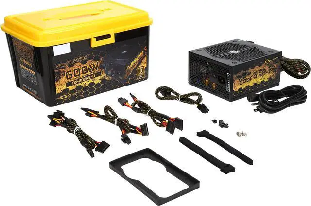 Alt view image 8 of 8 - RAIDMAX Cobra series RX-600AE-B 600 W ATX12V / EPS12V SLI Ready CrossFire Ready 80 PLUS GOLD Certified Modular Power Supply