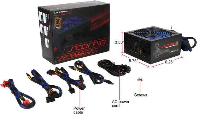 Alt view image 8 of 7 - RAIDMAX Scorpio series RX-535AP-S 535 W ATX12V / EPS12V SLI Ready CrossFire Ready 80 PLUS BRONZE Certified Modular Power Supply