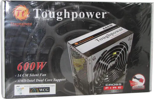 Alt view image 8 of 8 - Thermaltake toughpower W0103RU 600 W ATX12V / EPS12V SLI Certified CrossFire Certified 80 PLUS Certified Active PFC Power Supply