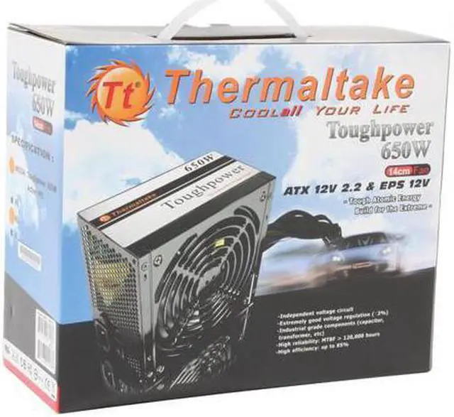 Alt view image 8 of 8 - Thermaltake toughpower W0104RU 650W ATX12V / EPS12V SLI Certified CrossFire Ready 80 PLUS BRONZE Certified  Active PFC Power Supply